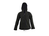 Softshell Replay kids met kap en lange rits